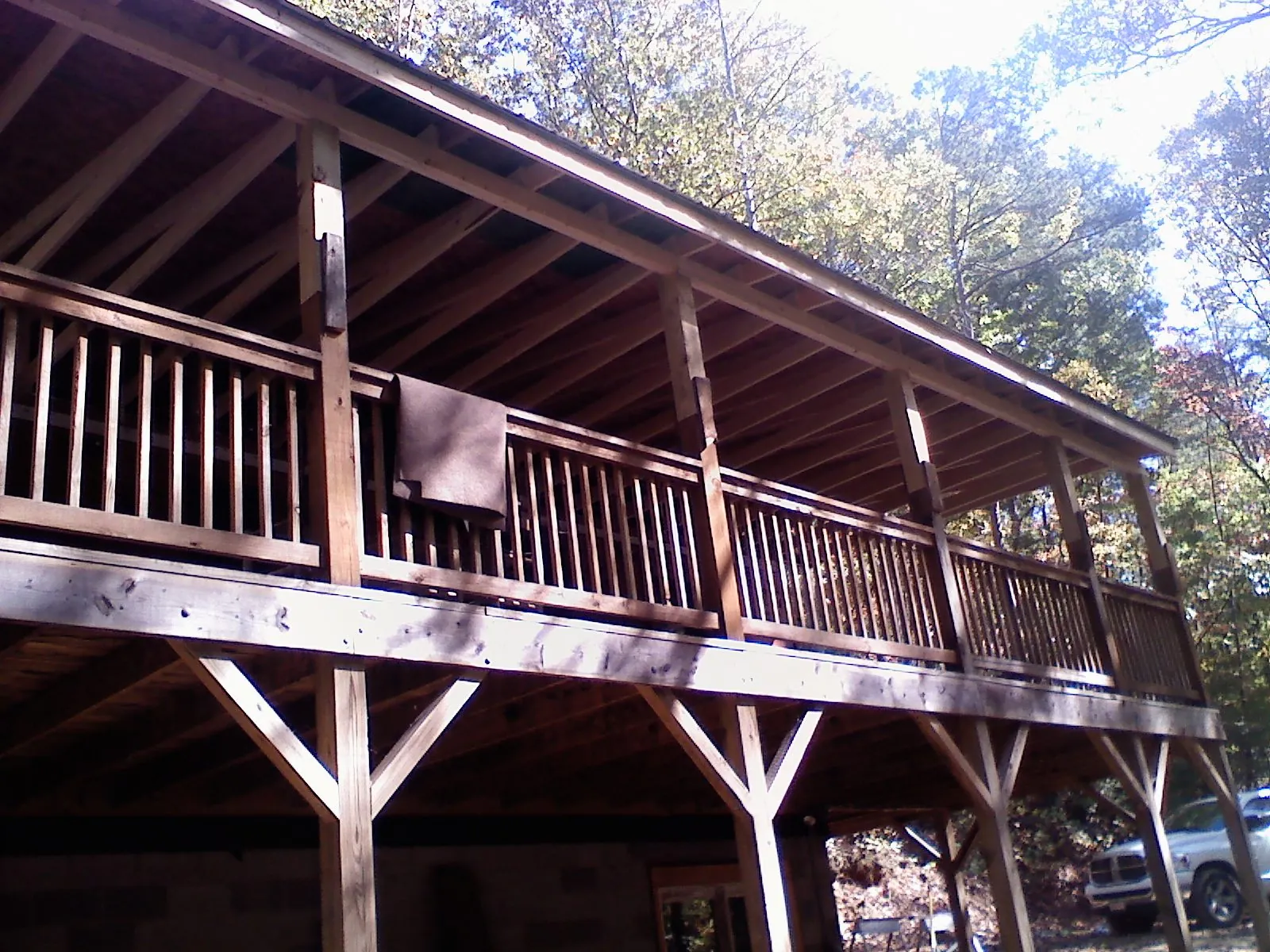 Timber framing under a new elevated porch and deck — Roof Leak Repair in Campo by Roofing Brothers
